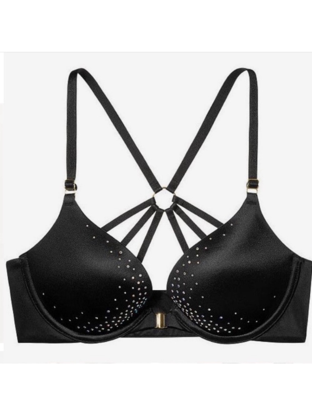 Victorias Secret Rhinestone Strappy Front Close Bra 32DD